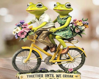 Couple Frog - Personalized Frog Custom Shaped Acrylic Plaque