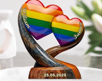 Love Is Love - Personalized LGBT Support Custom Shaped Acrylic Plaque (2d flat)