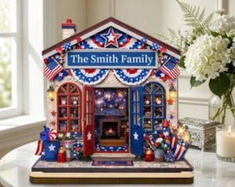 Our Family House, Personalized Wood Plaque, Gift For Patriots and Families
