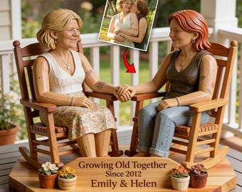 Growing Old Together - Personalized Couple Custom Shaped Acrylic Plaque (2d flat)