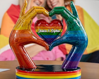 Love Is Love - Personalized LGBT Support Custom Shaped Acrylic Plaque Gift For Him Her, Anniversary Gift (2d flat)