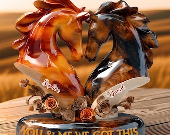 You & Me We Got This - Personalized Couple Custom Shaped Acrylic Plaque Gift For Horse Lover (2d flat)