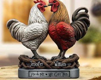 Chicken You & Me - Personalized Chicken Custom Shaped Acrylic Plaque Gift For Him Her