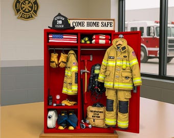 Firefighter’s Gear Locker Acrylic Plaque - Personalized Thank you Gifts For Firefighter