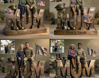 Proud Veteran Mom Personalized Veteran Custom Shaped Acrylic Plaque (2D Flat)