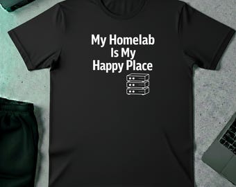 Funny Homelab T Shirt, Black Unisex Sysadmin Server Rack Tee, Tech Nerd Novelty Top, Self Hosted Network Engineer Gift, Linux Geek Birthday