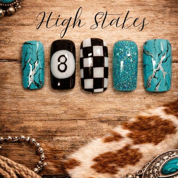 Turquoise Western Press On Nails | Handmade Bold Glam