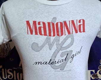 Vintage 1985 Madonna Material Girl Pop Rock Konzert Tournee 80er Jahre Musik Fan Band T Shirt 36 Small