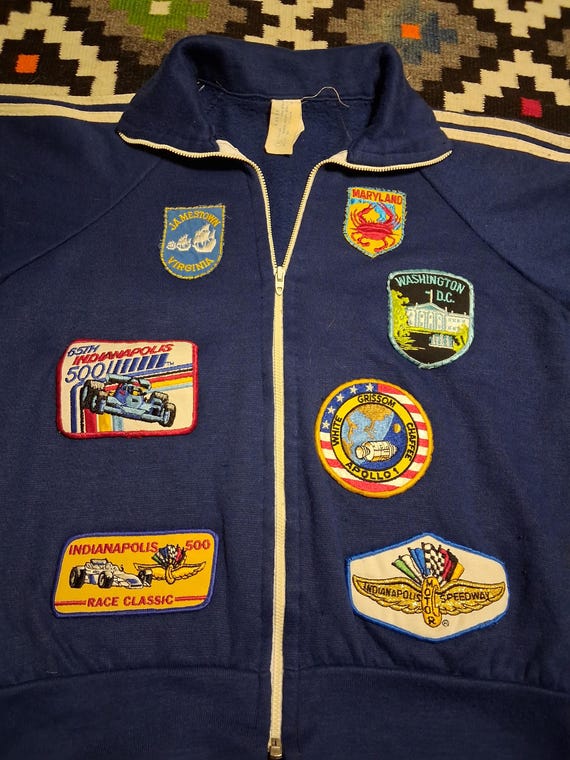 Vintage 1960s 70s Indy 500 races racing full zip baby… - Gem