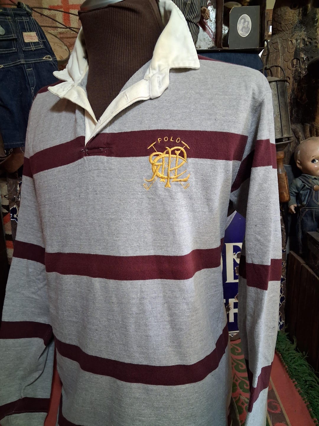 Ruby Ralph Vintage 80s Ralph Lauren Made in USA Heavy 100% Cotton Ruby Polo Gray ...