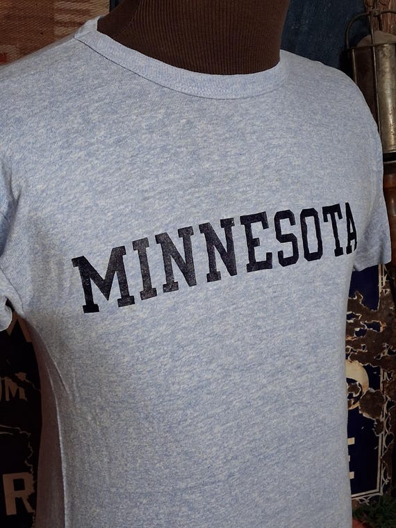 Vintage 80s Champion Products Minnesota Heather Blue 12% Rayon