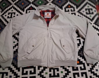 Flawless vintage 80s Baracuta g-9 beige Harrington prep punk rock full zip up jacket