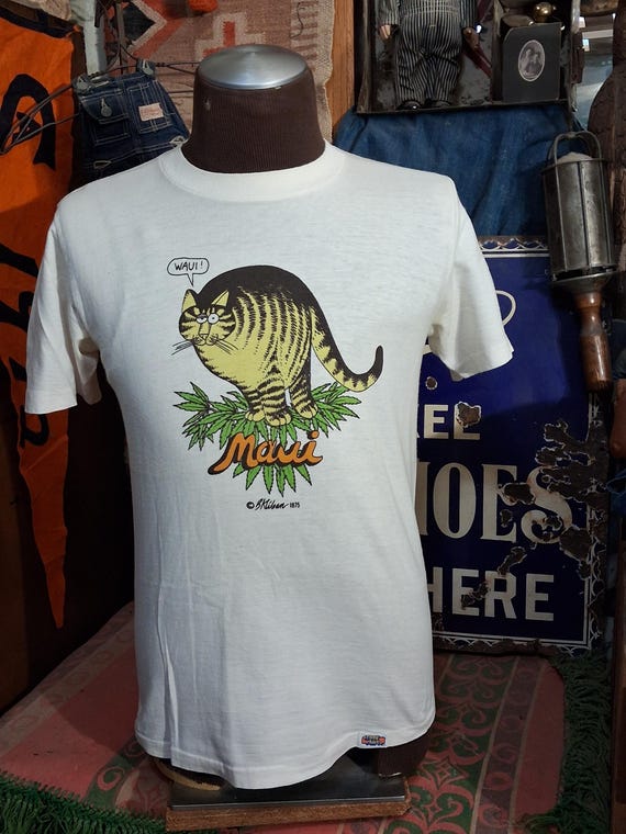 Vintage 1975 B Kliban Car CartoonbeHawaii Crazyshirts soft 100% cotton single stitch tourist art graphic 70s t shirt 38 M
