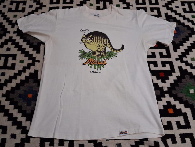 Vintage 1975 B Kliban Car CartoonbeHawaii Crazyshirts soft 100% cotton single stitch tourist art graphic 70s t shirt 38 M image 4