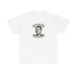 Ronald Reagan portrait tee | Presidential portrait shirt, vintage banner design | Fascism America image 2