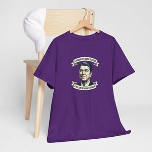 Ronald Reagan portrait tee | Presidential portrait shirt, vintage banner design | Fascism America image 18