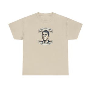 Ronald Reagan portrait tee | Presidential portrait shirt, vintage banner design | Fascism America image 4