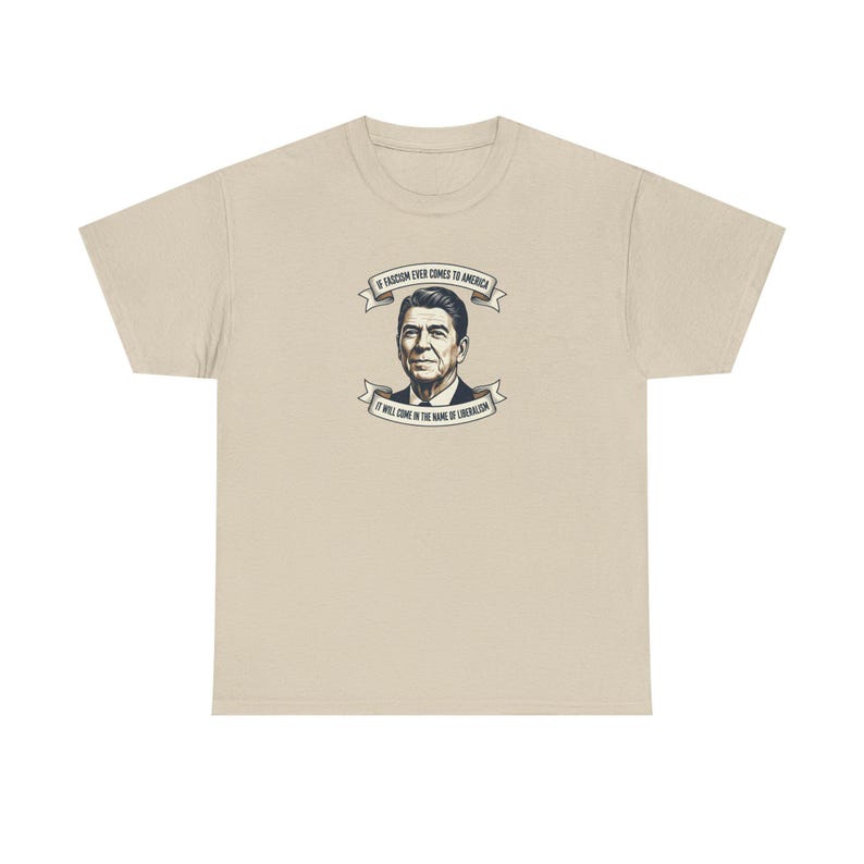 Ronald Reagan portrait tee | Presidential portrait shirt, vintage banner design | Fascism America image 4