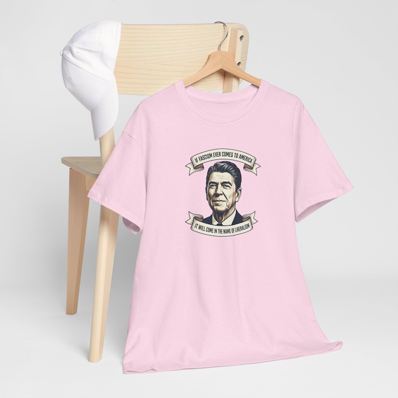 Ronald Reagan portrait tee | Presidential portrait shirt, vintage banner design | Fascism America image 20