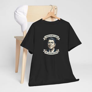 Ronald Reagan portrait tee | Presidential portrait shirt, vintage banner design | Fascism America image 14