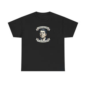 Ronald Reagan portrait tee | Presidential portrait shirt, vintage banner design | Fascism America image 3
