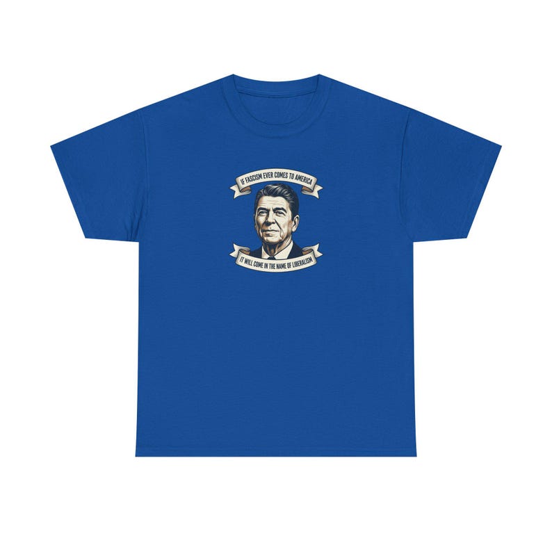 Ronald Reagan portrait tee | Presidential portrait shirt, vintage banner design | Fascism America image 9