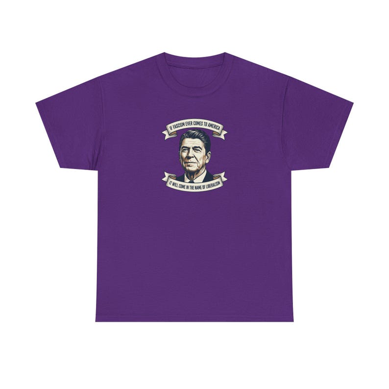 Ronald Reagan portrait tee | Presidential portrait shirt, vintage banner design | Fascism America image 11