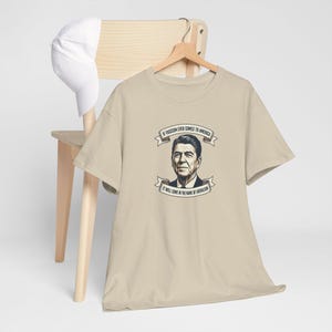 Ronald Reagan portrait tee | Presidential portrait shirt, vintage banner design | Fascism America image 16