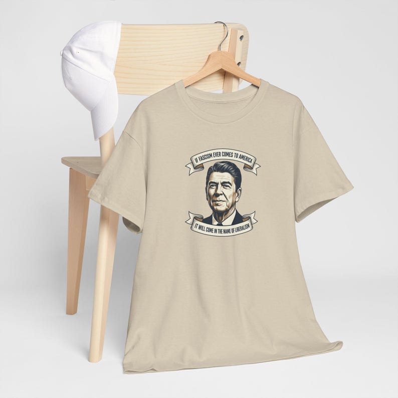 Ronald Reagan portrait tee | Presidential portrait shirt, vintage banner design | Fascism America image 16