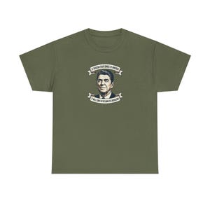 Ronald Reagan portrait tee | Presidential portrait shirt, vintage banner design | Fascism America image 7