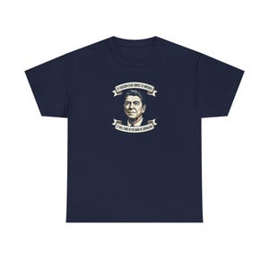 Ronald Reagan portrait tee | Presidential portrait shirt, vintage banner design | Fascism America image 10