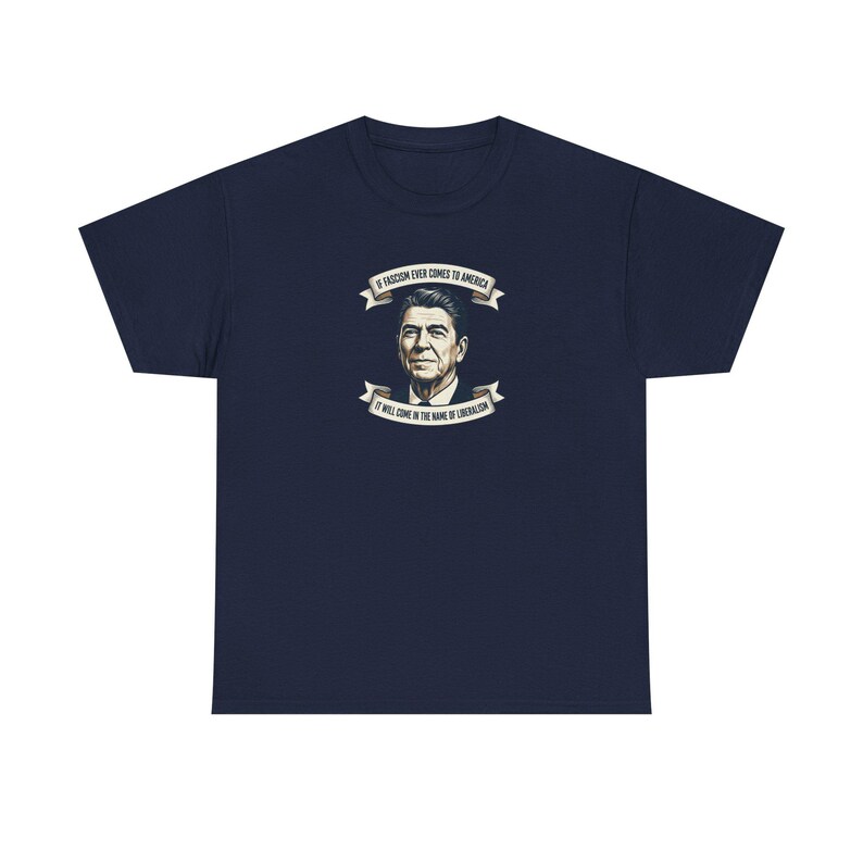 Ronald Reagan portrait tee | Presidential portrait shirt, vintage banner design | Fascism America image 10