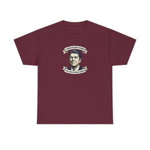 Ronald Reagan portrait tee | Presidential portrait shirt, vintage banner design | Fascism America image 6