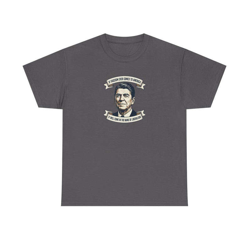 Ronald Reagan portrait tee | Presidential portrait shirt, vintage banner design | Fascism America image 8