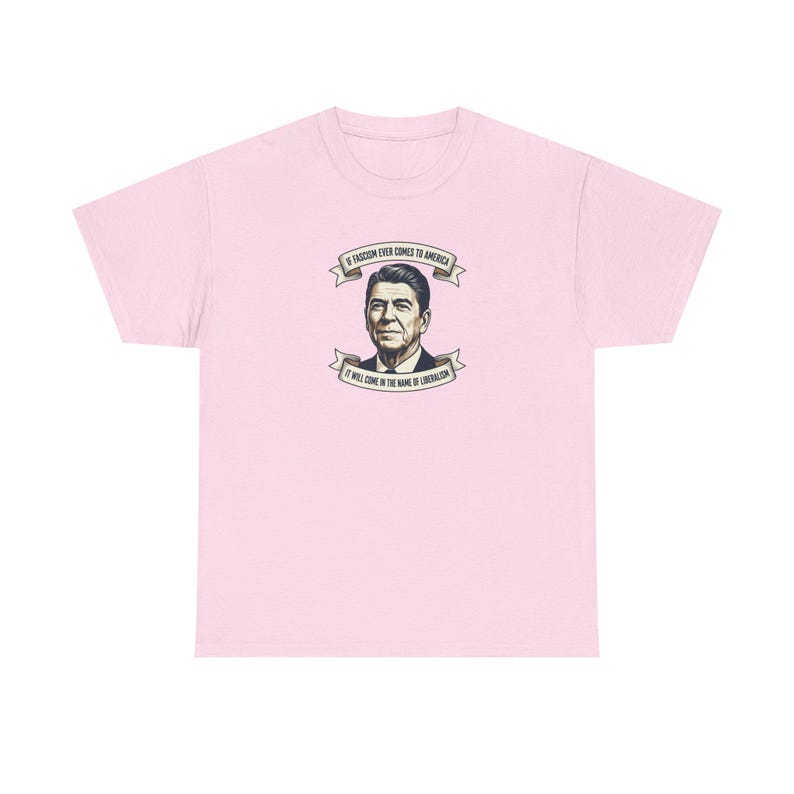 Ronald Reagan portrait tee | Presidential portrait shirt, vintage banner design | Fascism America image 12
