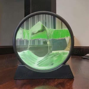 Round Moving Sand Art, Deep Sea Sandscape Hourglass, Relaxing Desk Ornament