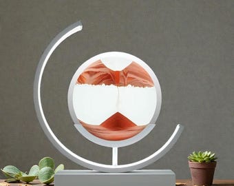 Lámpara de arena cinética: paisaje de arena 3D en movimiento, lámpara de escritorio zen