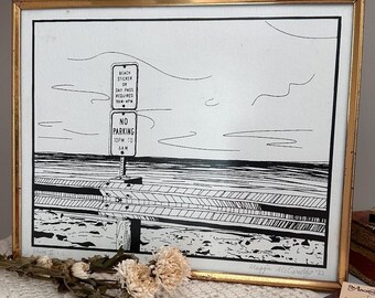 Malecón de Brant Rock – Serigrafía original (8×10)