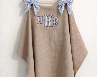 Personalized Muslin Car Seat Cover | Stroller Cover | Embroidered Monogram | Baby Gift | Appliqué