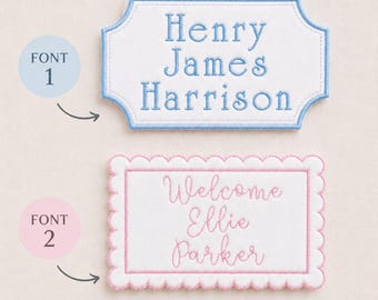 Personalized Embroidered Baby Name Sign | Custom Nursery Decor | Hospital Door Sign | Baby Name Plaque