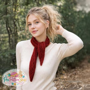 Knitting scarf PDF instructions, Sophie Scarf, Mini scarf suitable for beginners, Quick knit Thin Shawl PDF PATTERN