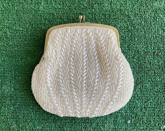 Vintage 90s Mister Ernest Pearl Beaded Evening Clutch
