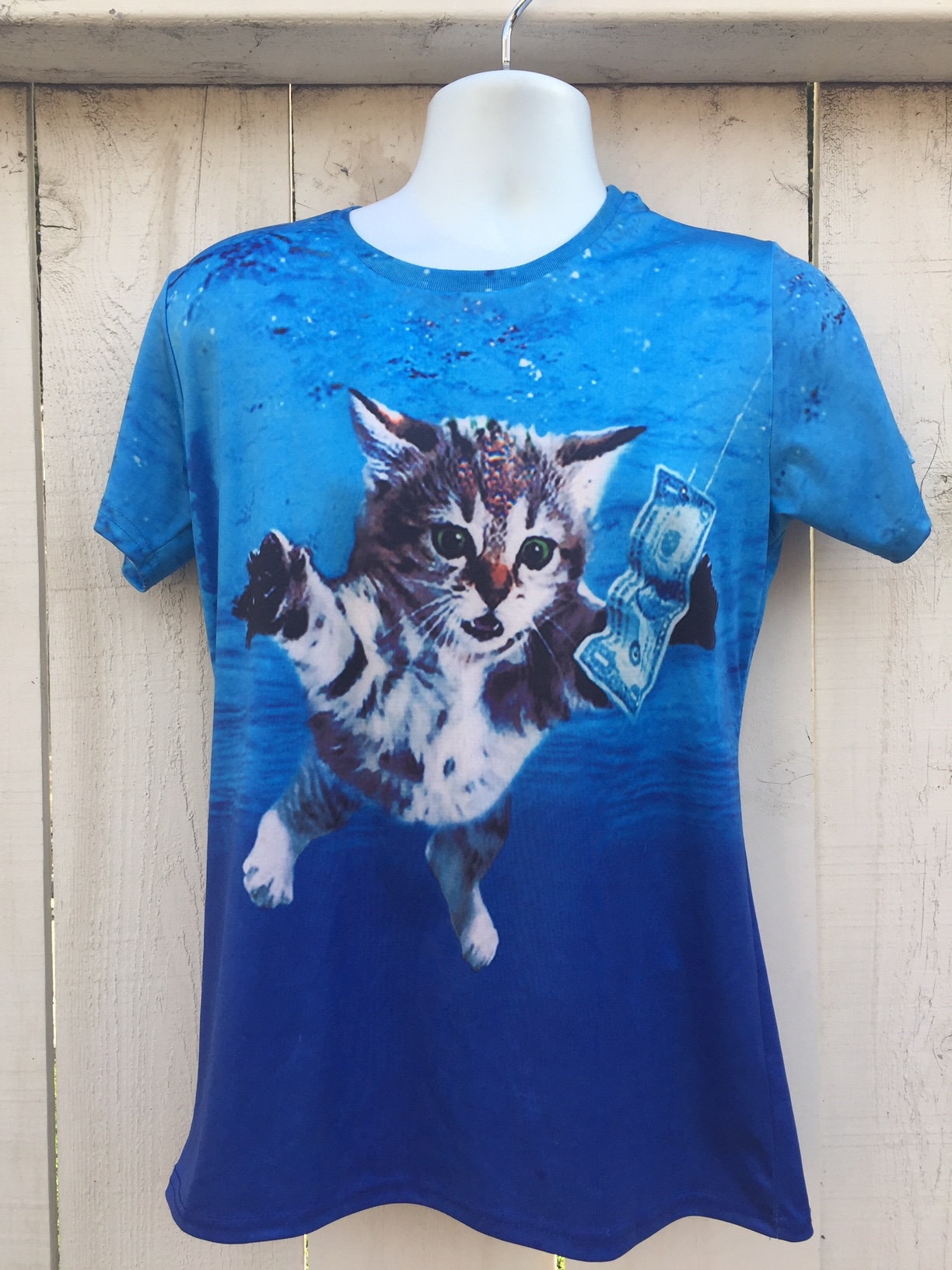 Nirvana Kurt Cobain Cat T shirt Etsy Canada