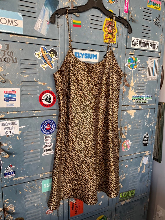 Y2K Leopard Silky Nightgown, Leopard Lingerie, Se… - image 3