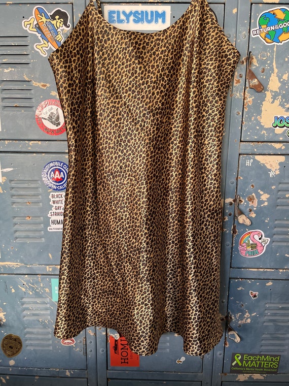 Y2K Leopard Silky Nightgown, Leopard Lingerie, Se… - image 2