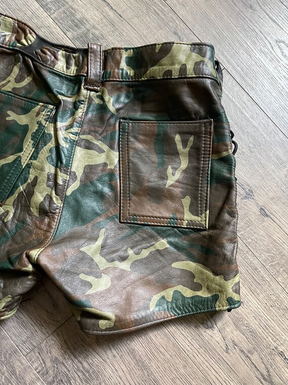 Vintage Leather Camouflage High-Waisted Leather S… - image 7