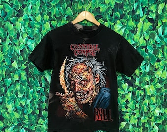 Vintage Bootleg Distressed Cannibal Corpse T-shirt, Unisex Size Small