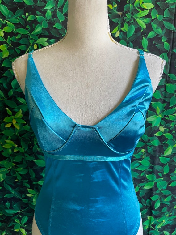 Aqua Metallic Onepiece, Bathing Suit, Leotard, Size S… Gem
