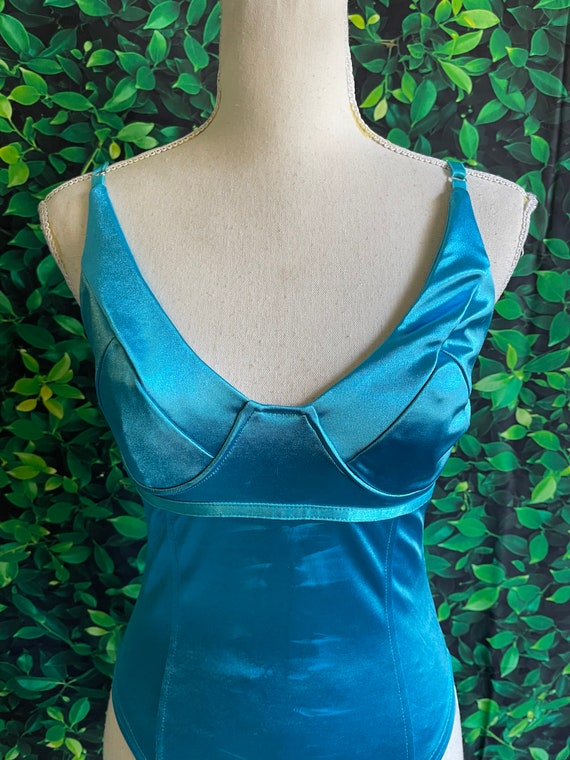 Aqua Metallic Onepiece, Bathing Suit, Leotard, Size S… - Gem