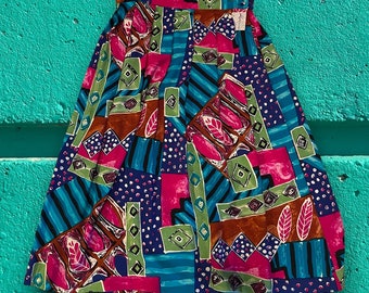 Vintage 90s Colorful Plus Size Skirt